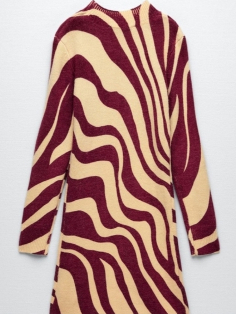 Zara Zebra Striped Jacquard Wool Blend Sweater Dress Perfect For Fall!! - Picture 13 of 16